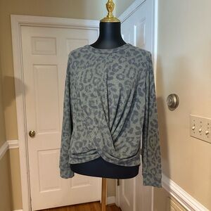 Leopard Print Twist Front Top